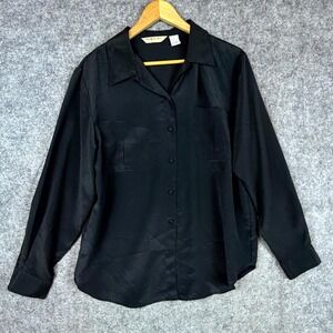 Vintage Hill & Archer Shirt Womens 12 Black Office Secretary Capsule Neutral